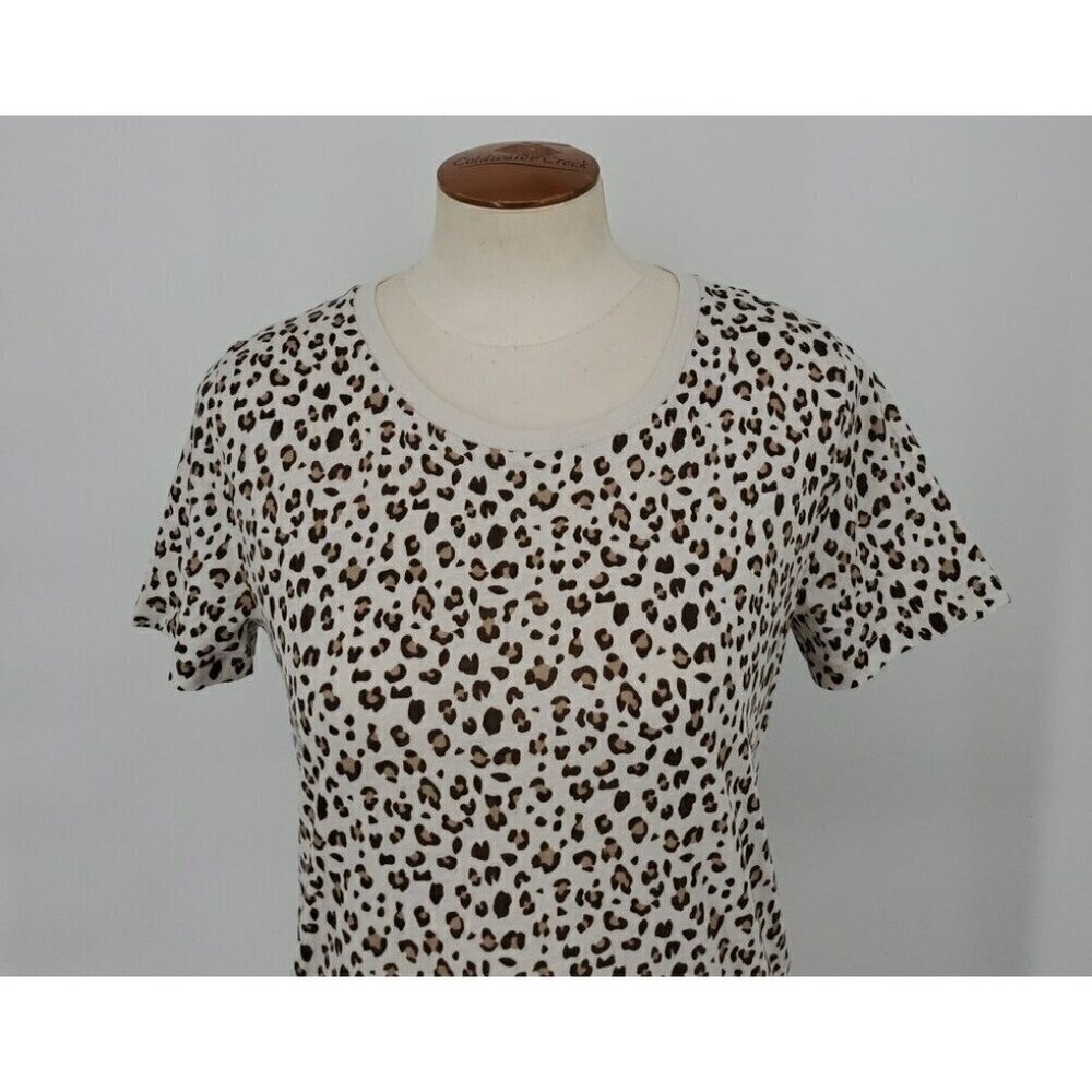 J.Crew Sz Small Vintage 100% Cotton Crewneck T-shirt in Leopard Print NWT - Picture 4 of 10